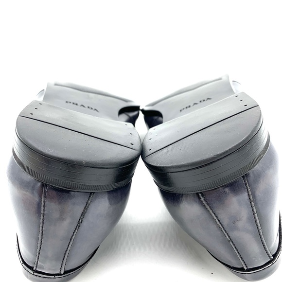 Prada Gray Marble Patent Leather Loafers Men - Picture 14 of 16